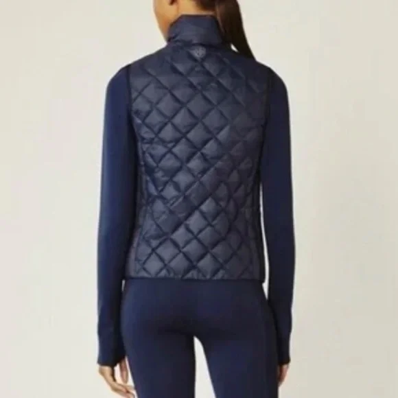 Tory Burch Sport Navy Down Vest – 750 Fill Warmth – Size M Like New - Picture 2 of 9